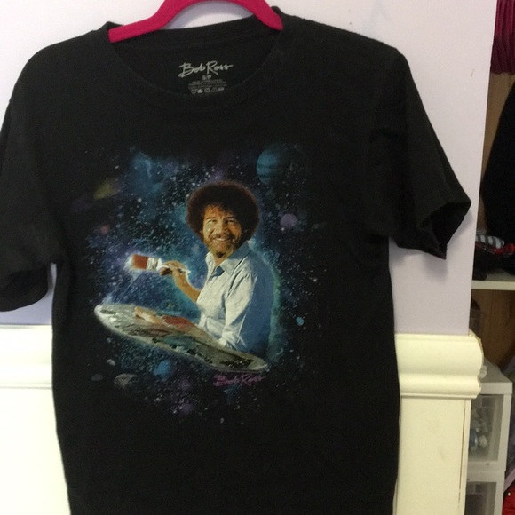 Black bob ross tee - Picture 1 of 1